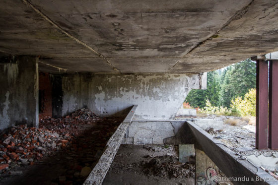 The Olympic ski jumps and former Hotel Igman in Bosnia and Herzegovina